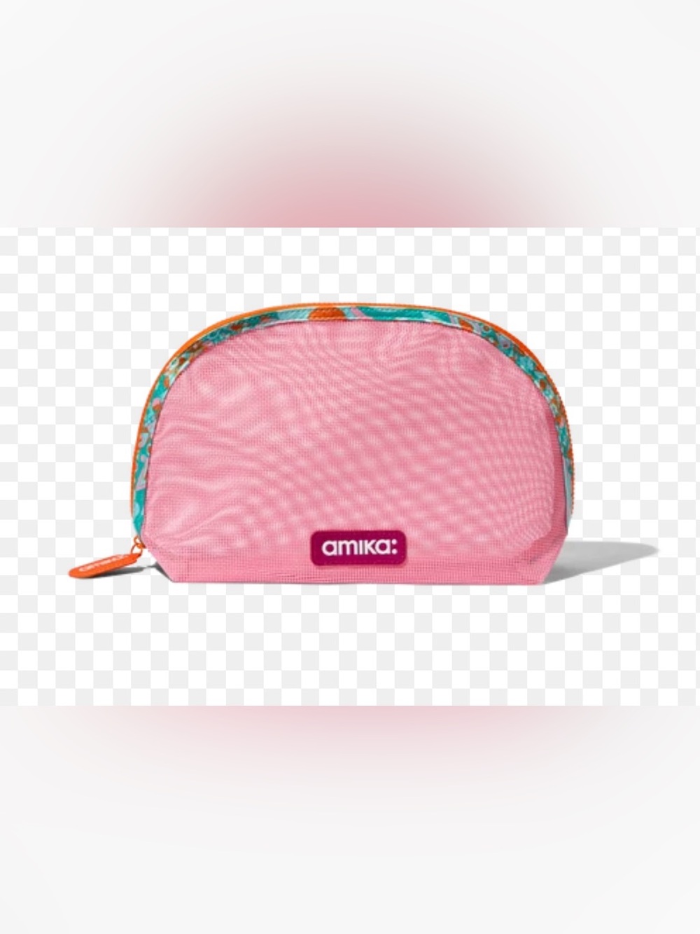 Amika Mesh Travel Bag Cosmetic Makeup Shower Beach Pink Orange Blue
